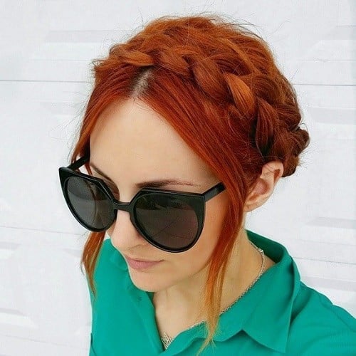 Clean, Copper Milkmaid Braid