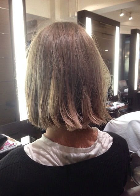 Straight and blunt medium length bob