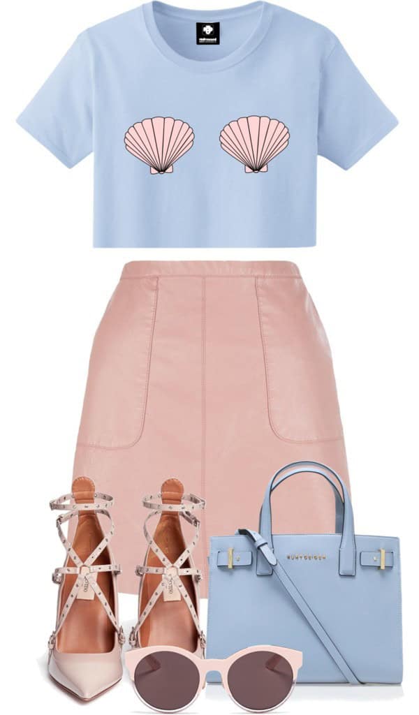 Pink Skirt and Mermaid Top