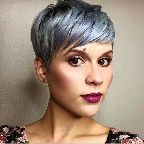 Metallic Blue Bob with Fringe