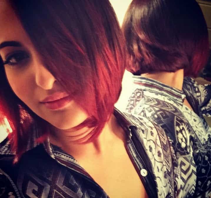 Chocolate and red ombre bob