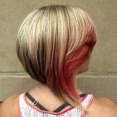 Blonde Bob with Red Streaks