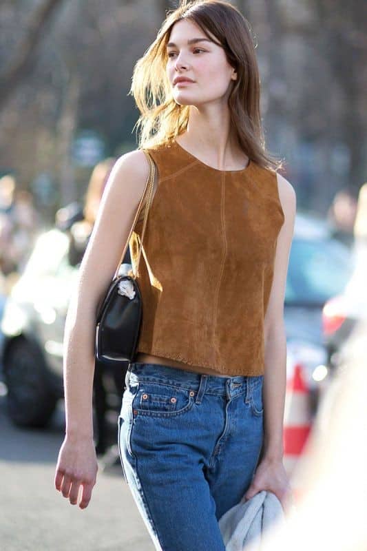 Suede tank top