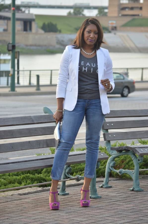 A tee with a blazer