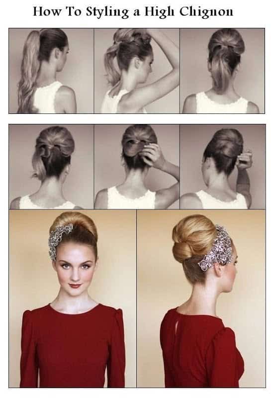 An Audrey Hepburn-Esque High Chignon