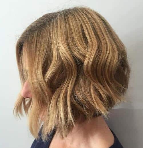 Loosely Curled Angled Bob