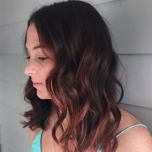 Medium Hairstyles: Dark Brown to Auburn Ombre