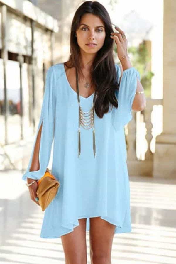 V-neck shift dress