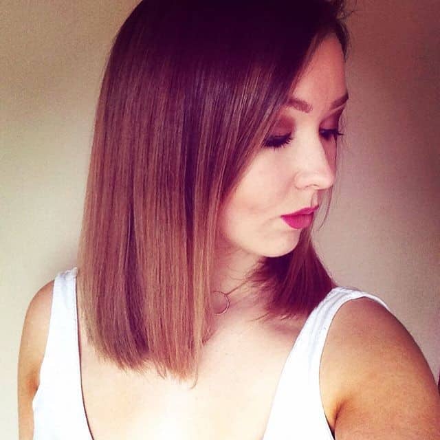 Traditional ombre blunt bob with middle part