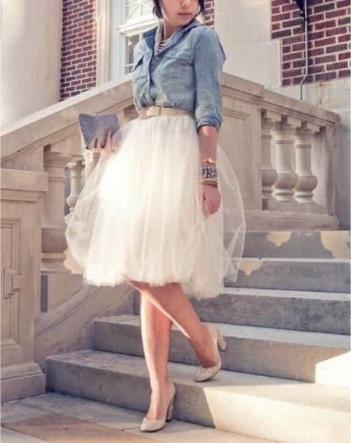 Fashionable Tulle Skirt Outfit Idea