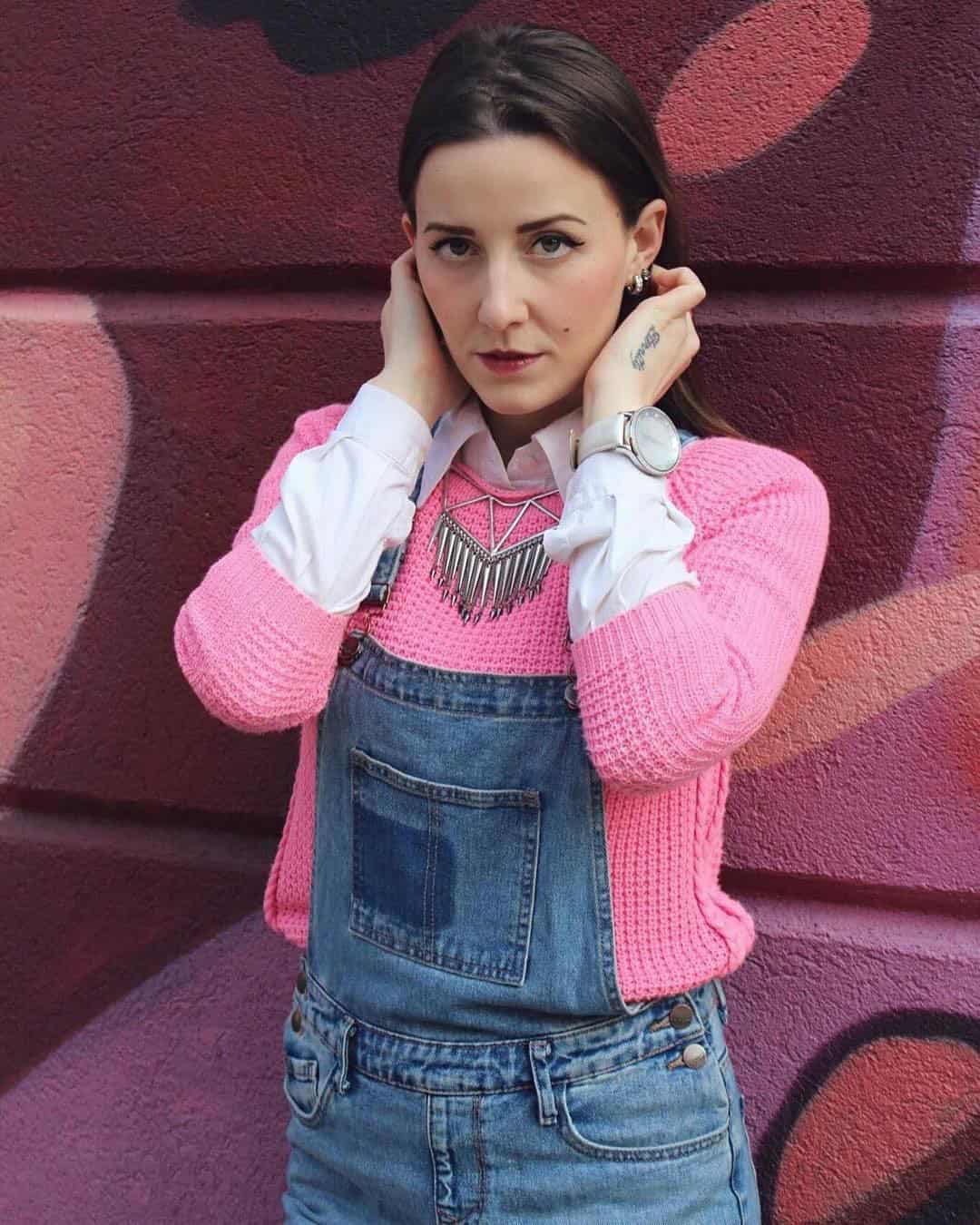 Dungarees and Knitted Jumper