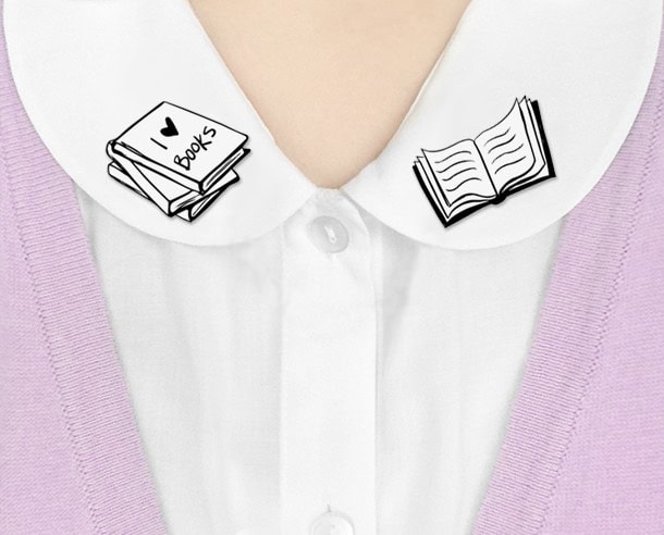 Beautiful Book Collar Clips