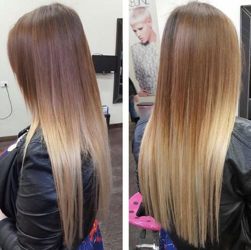 Light Brown to Bleached Blonde Ombre