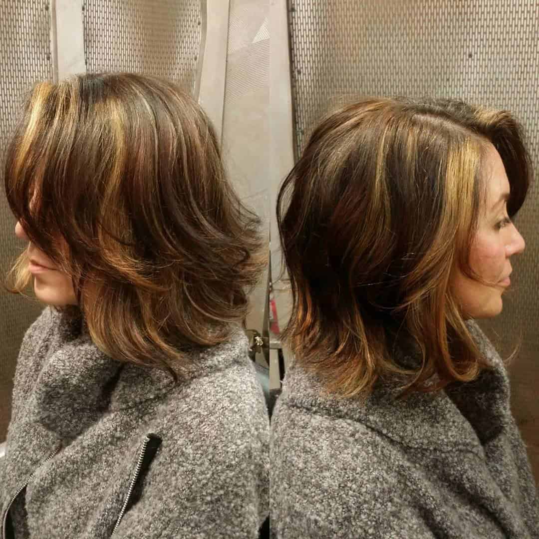 Two Toned Side Part Wavy Bob Hairstyle Design