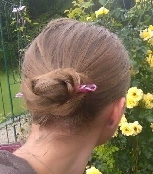 Dusty Blonde Twisted Bun with Pin