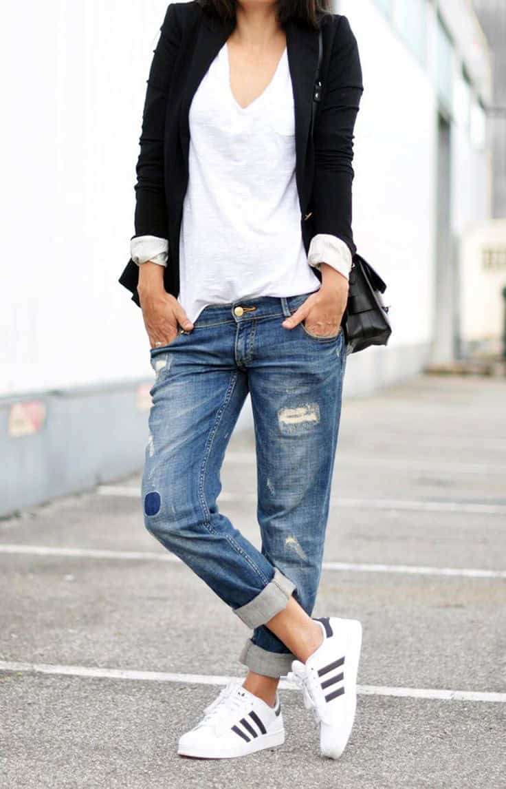 Some boyfriend jeans