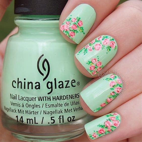 Vintage Mint Nail Design