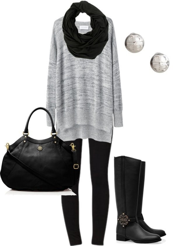 Stormy weather sweater and black leggings