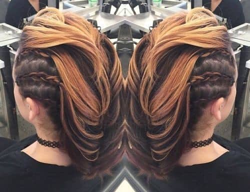 Braided Copper and Brown Faux Hawk