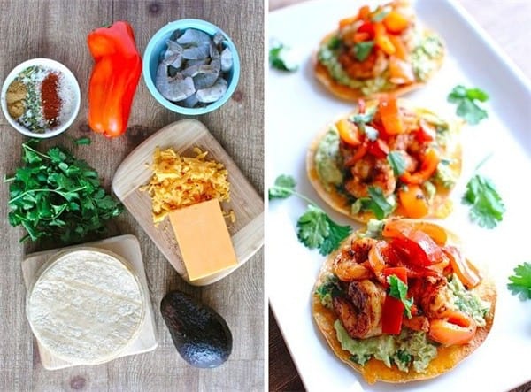 Simple Shrimp and Guacamole Tostadas