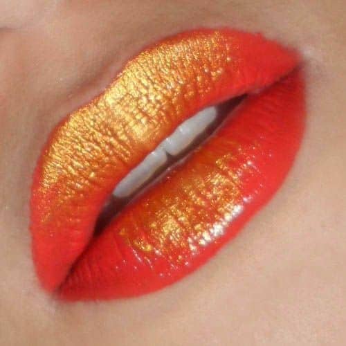 Metallic ombre lips