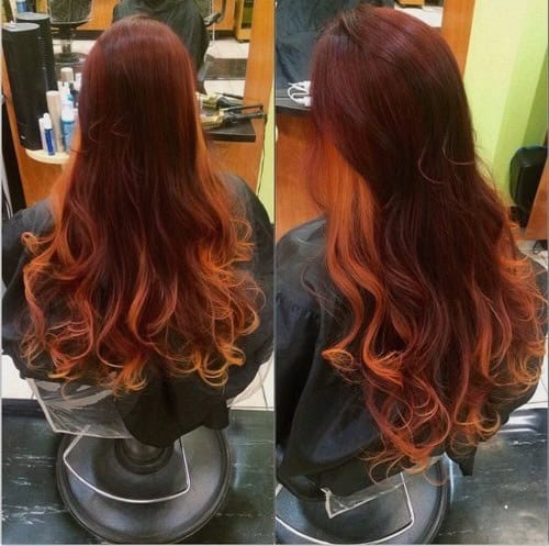 Red and Orange Loose Curls