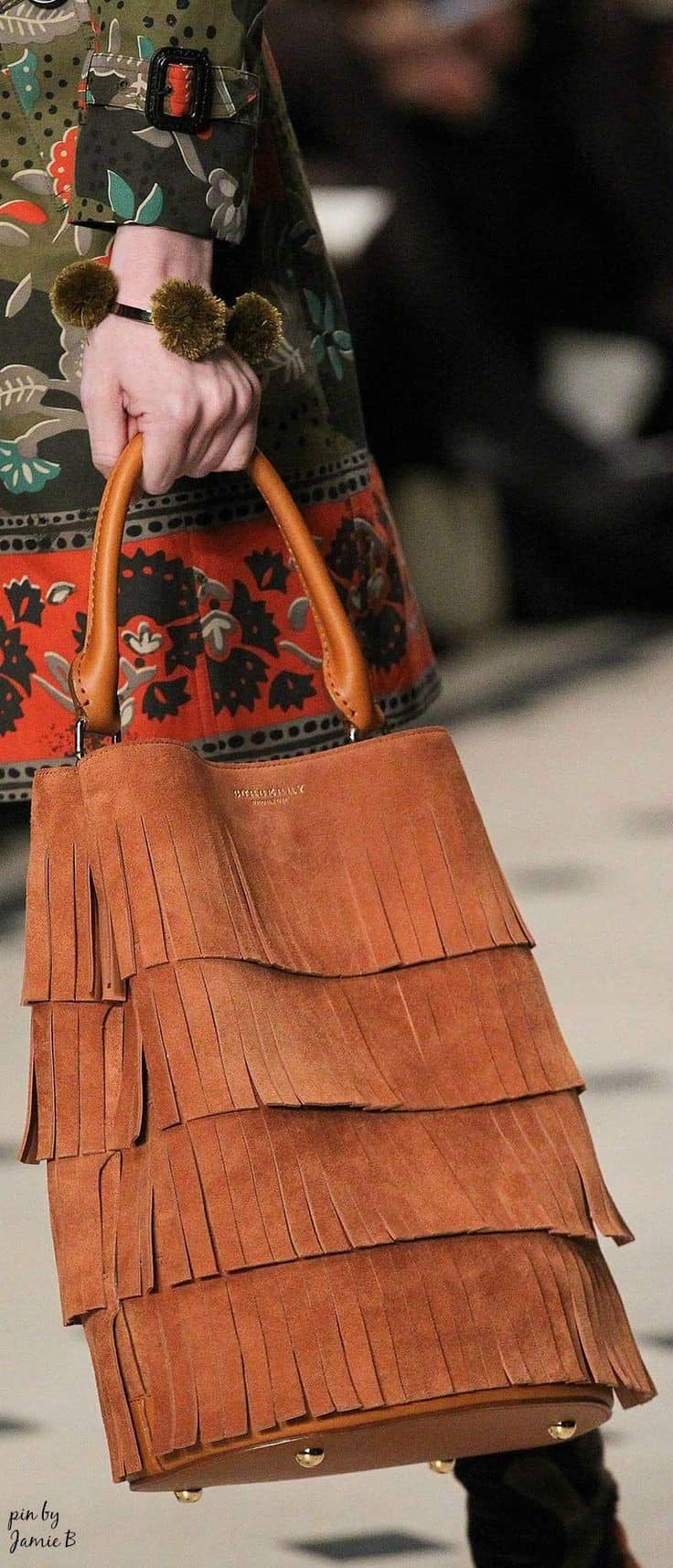 Cognac fringe purse