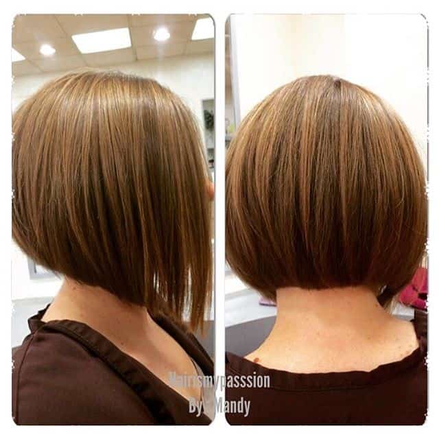 Caramel-colored A-line bob