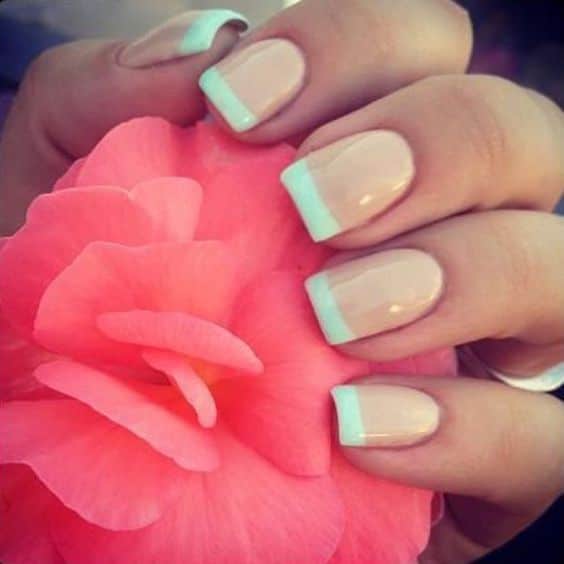 Mint French Nail Design