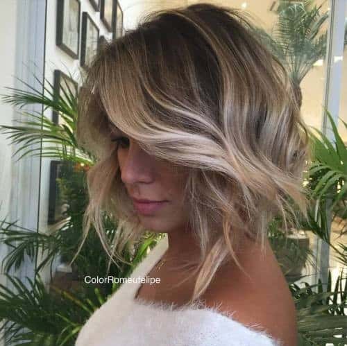 Graduated Bob with Bright Blonde Balayage