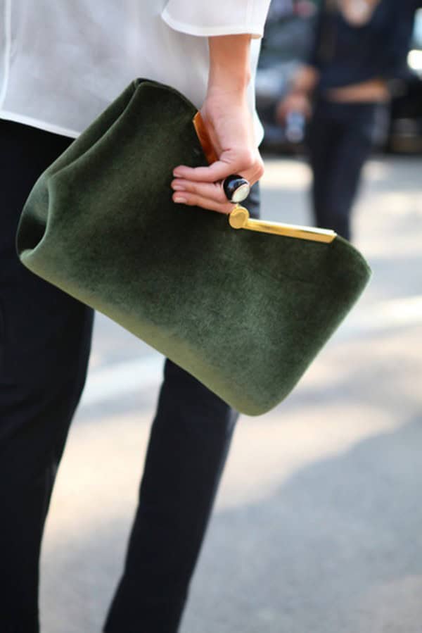 Velvet clutch