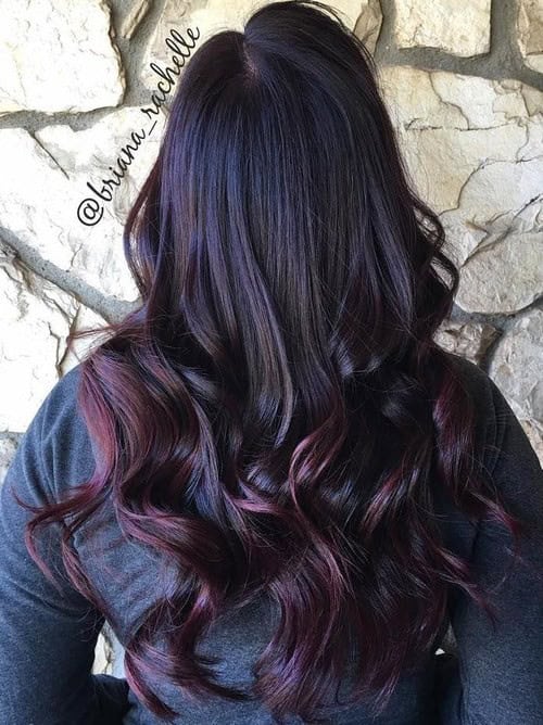 Black to Dark Red Balayage