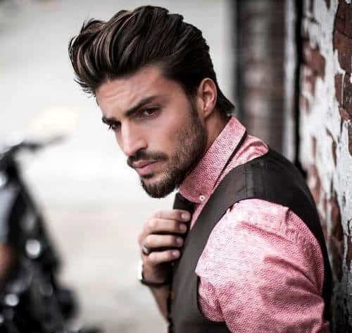 Gelled Black Dark Brown Hair with Highlights – men’s hairstyle ideas