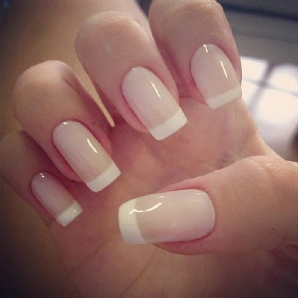 French Manicure with Flower Accent Finger