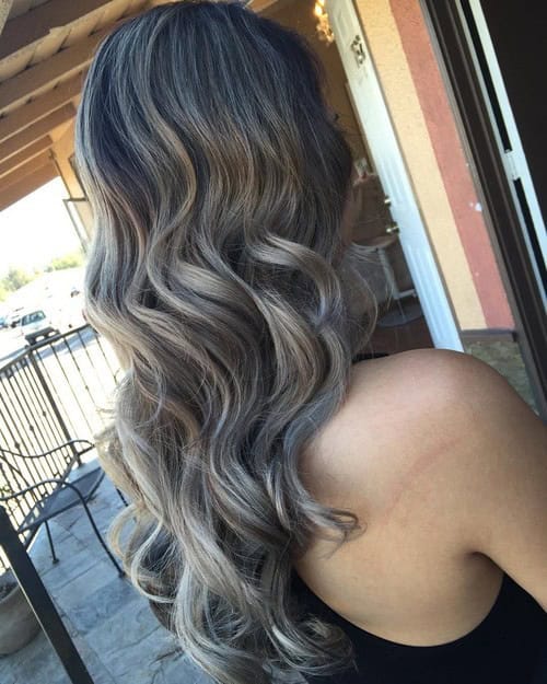 Brown and Grey Curly Blend