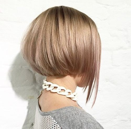 Blunt, Curved Bob with Long Fringe