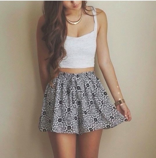 Crop Top and High Waisted Skirt