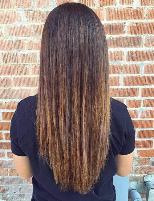 Brunette Long Straight Hairstyle