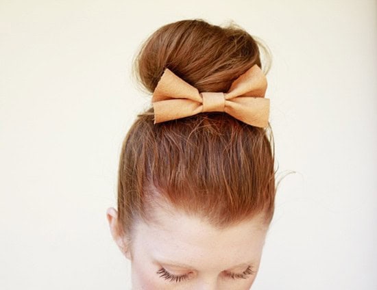 High bun with big bow