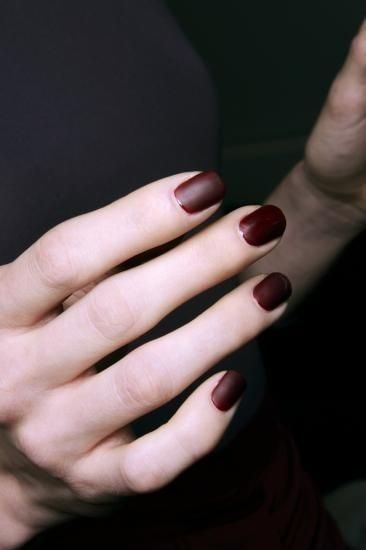 Burgundy Short Nail Design