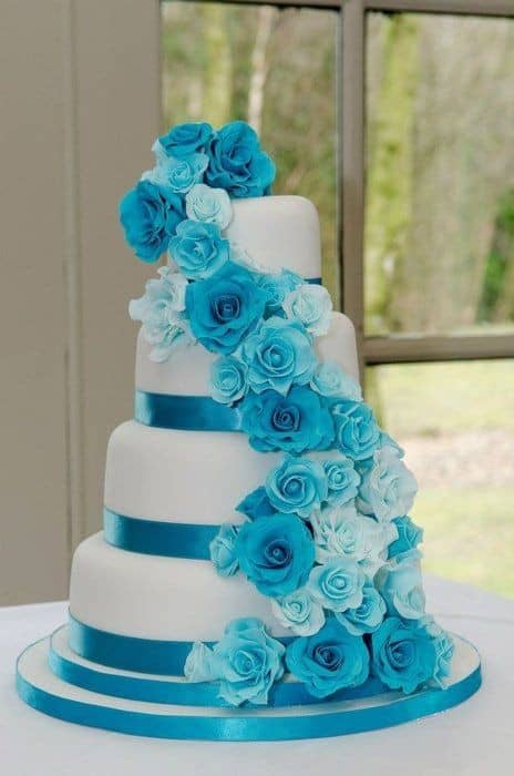 Turquoise wedding cake