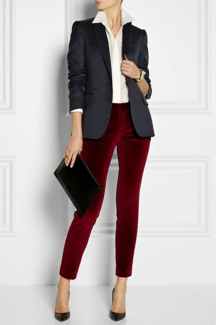 Velvet skinny pants