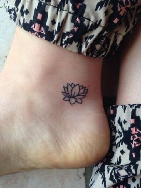 Lotus Flower Ankle Tattoo