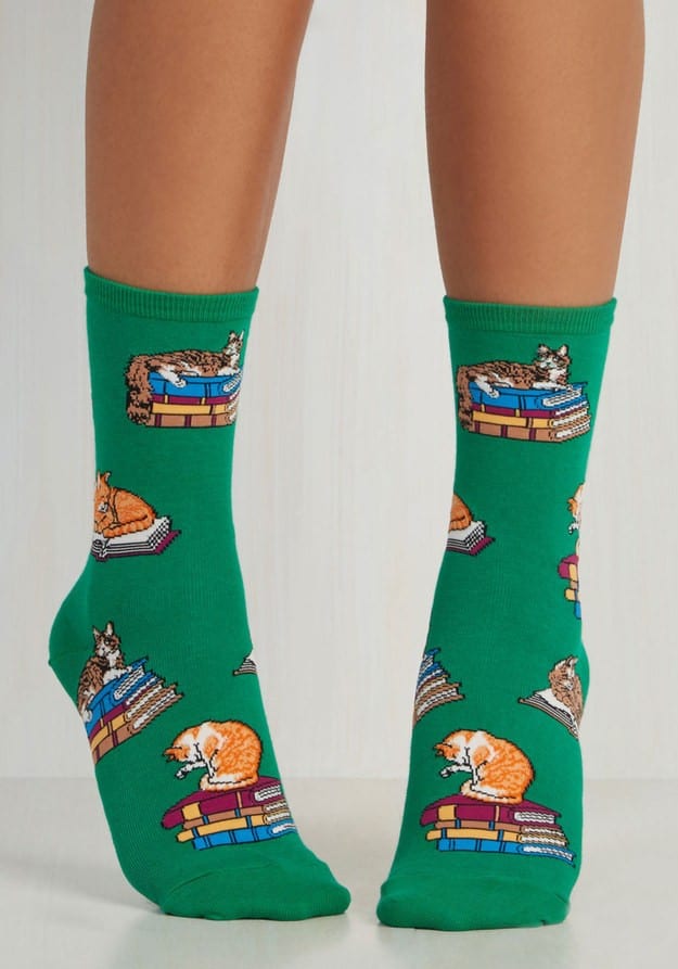 Cute Book Printed Socks