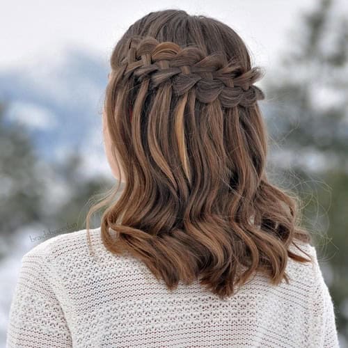 Brown Bob Chunky Waterfall Braid