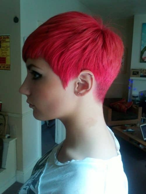 Fuchsia short pixie cut