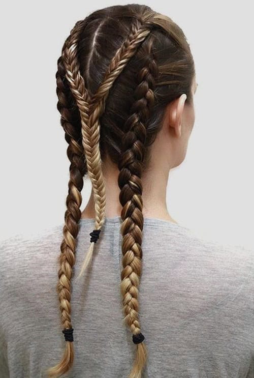 Brown and Blonde Boxer Braids