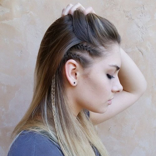 Brown to Blonde Ombre with Plaits