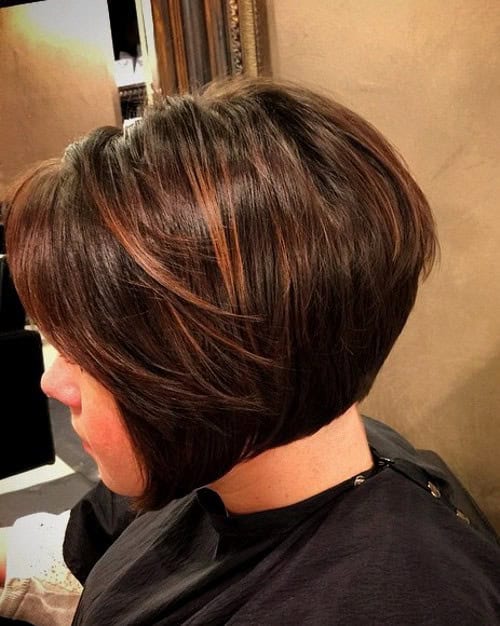 Chocolate Bob Hairstyle with Brown Highlights