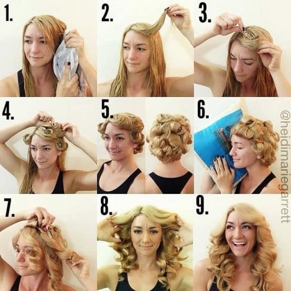 Heatless  Clip Curls Tutorial